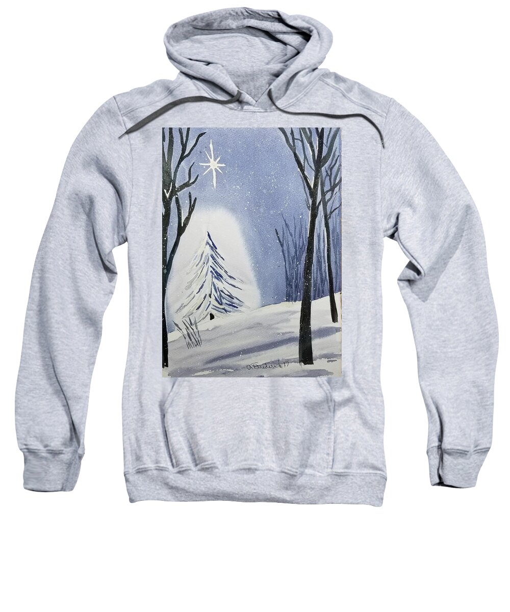Christmas Sweatshirt featuring the painting Quiet Night by Ann Frederick
