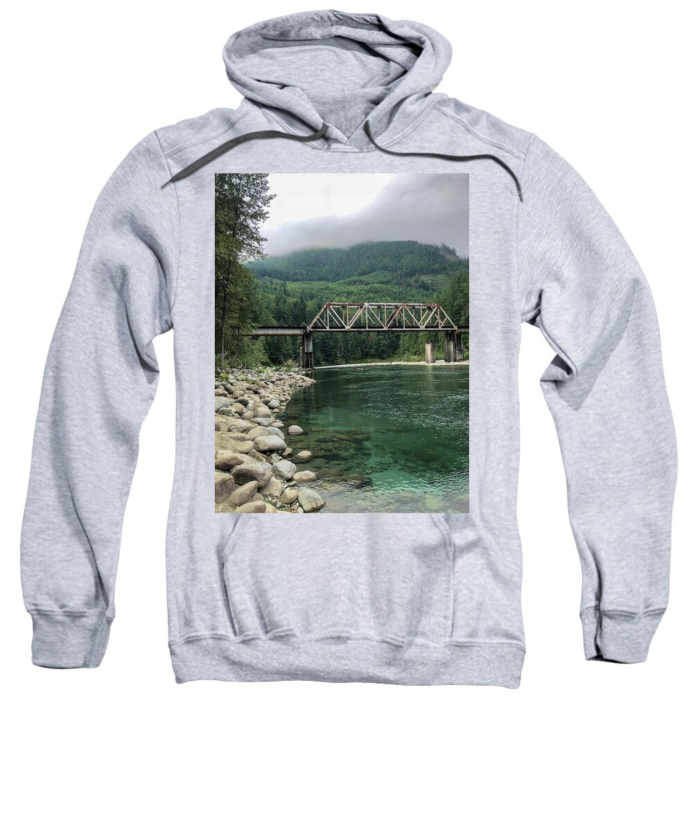 Railroad Sweatshirt featuring the photograph Railroad Trestle by Grey Coopre