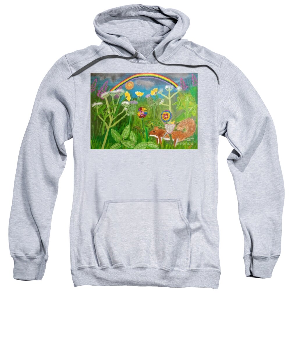 Lgbtq Sweatshirt featuring the painting Rainbow Hero by David Westwood