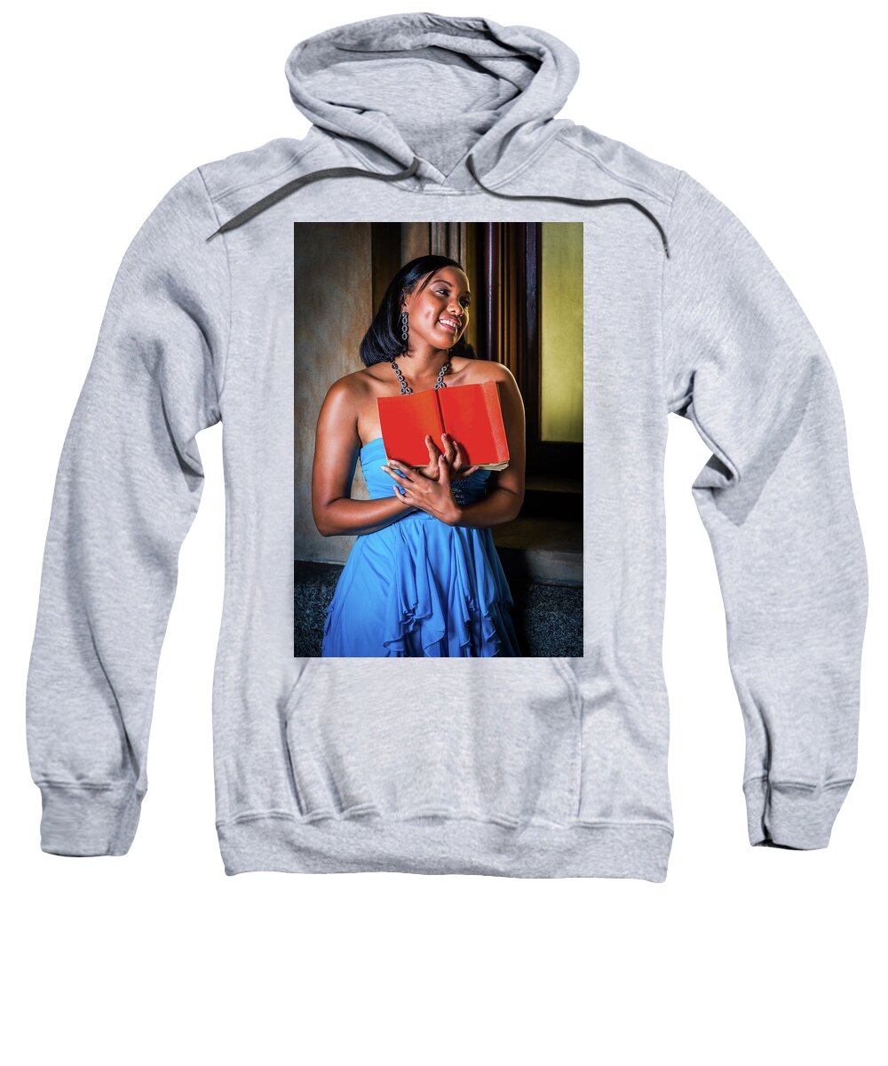 Young Sweatshirt featuring the photograph Reading By the Window. by Alexander Image