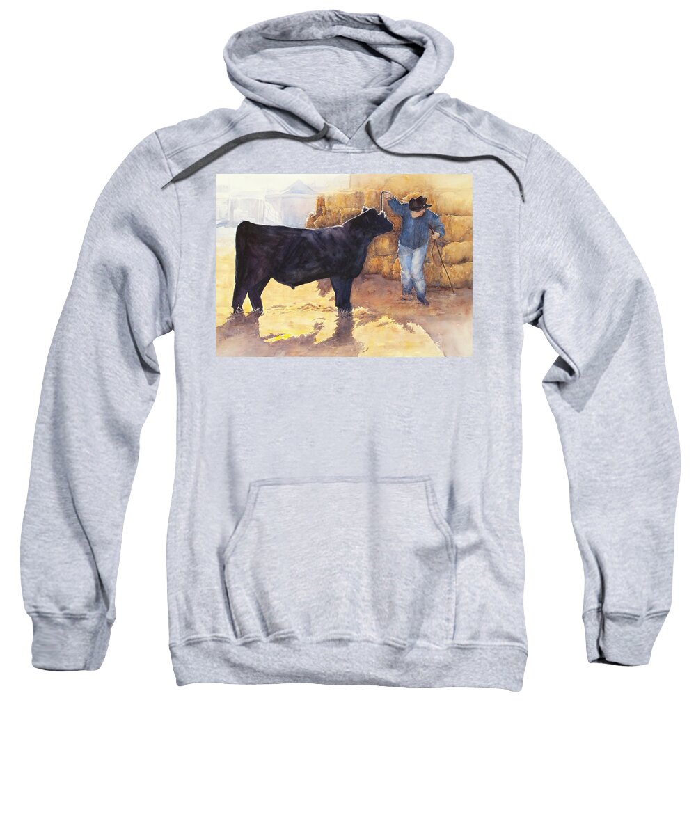 Artist Sweatshirt featuring the mixed media Ready for the Show by Joan Wolbier
