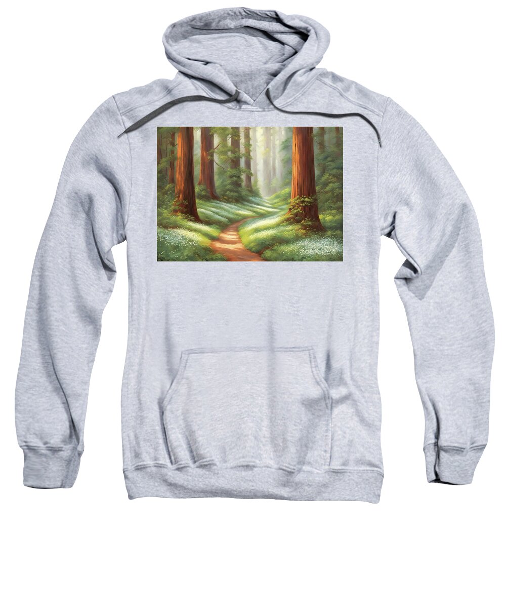 Redwoods Sweatshirt featuring the photograph Redwood Landscape by Glenn Franco Simmons