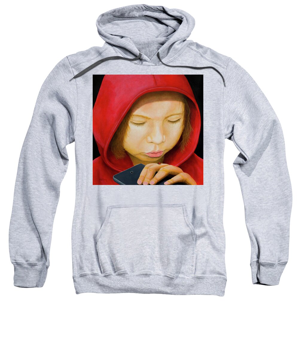 Ladybug Sweatshirt featuring the painting Renewal, in Red by Jack Malloch