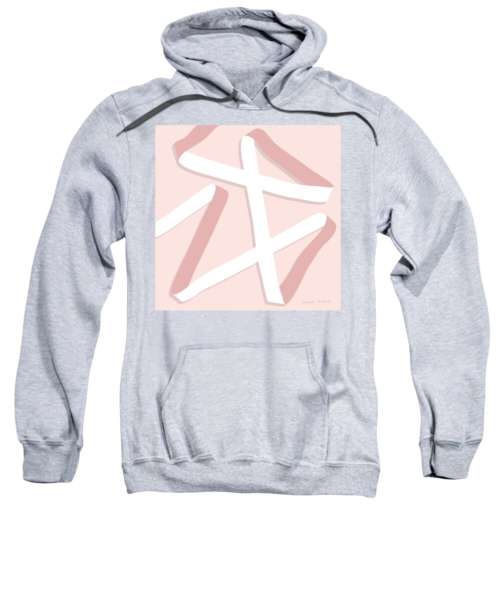 One Line Sweatshirt featuring the painting Ribbon 10 in blush by Nikita Coulombe