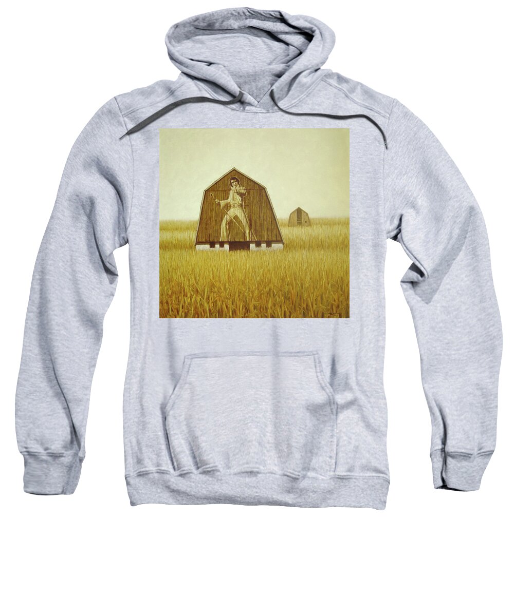Realism Sweatshirt featuring the painting Rock and roll on the Cornfield by Zusheng Yu