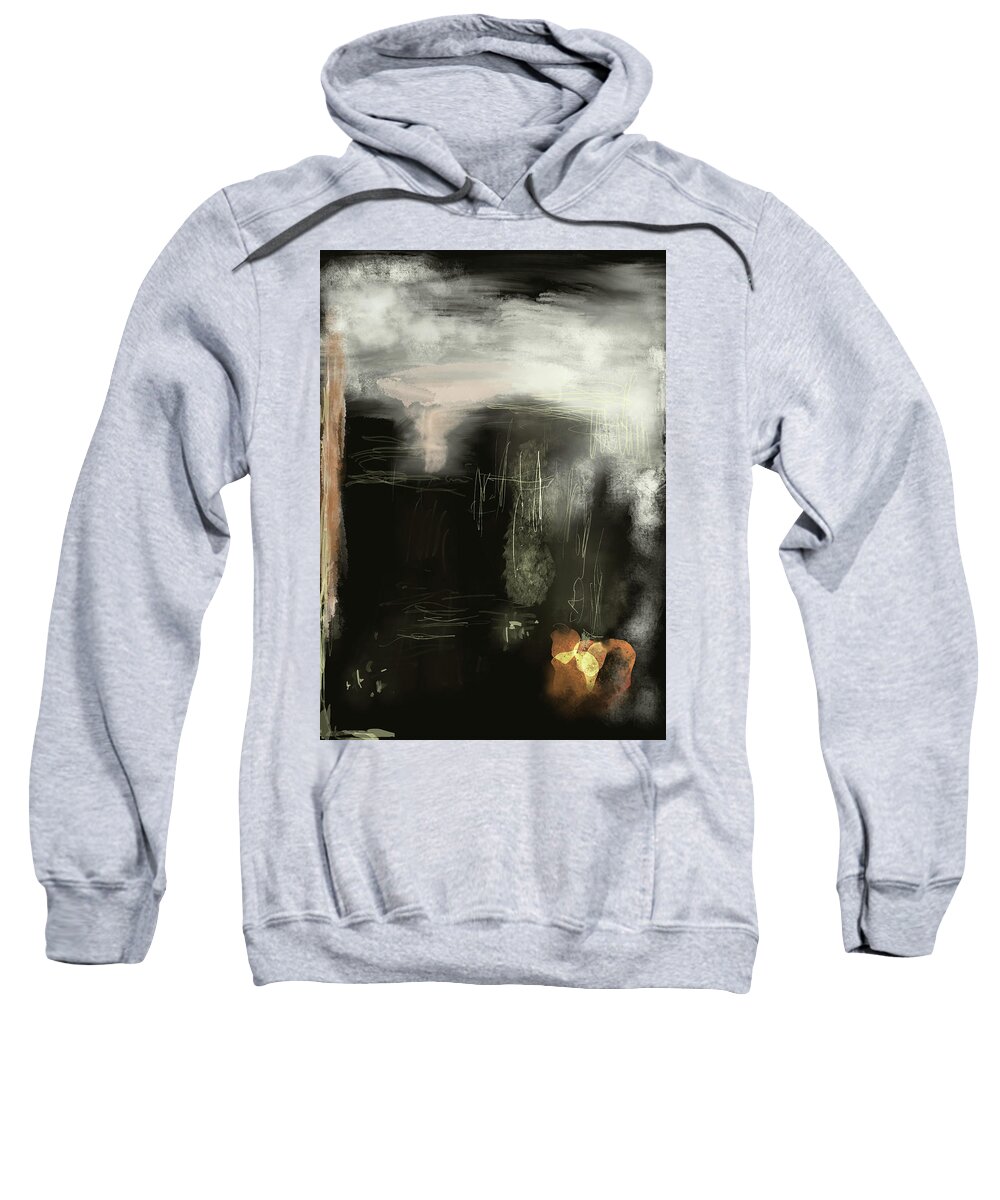 Colour Sweatshirt featuring the digital art Rock in Space an abstract painting by Jeremy Holton by Jeremy Holton