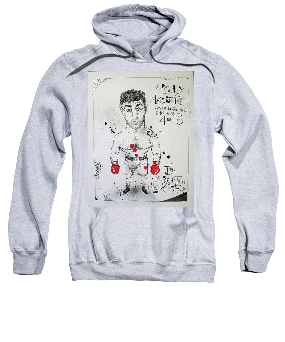  Sweatshirt featuring the photograph Rocky Marciano by Phil Mckenney