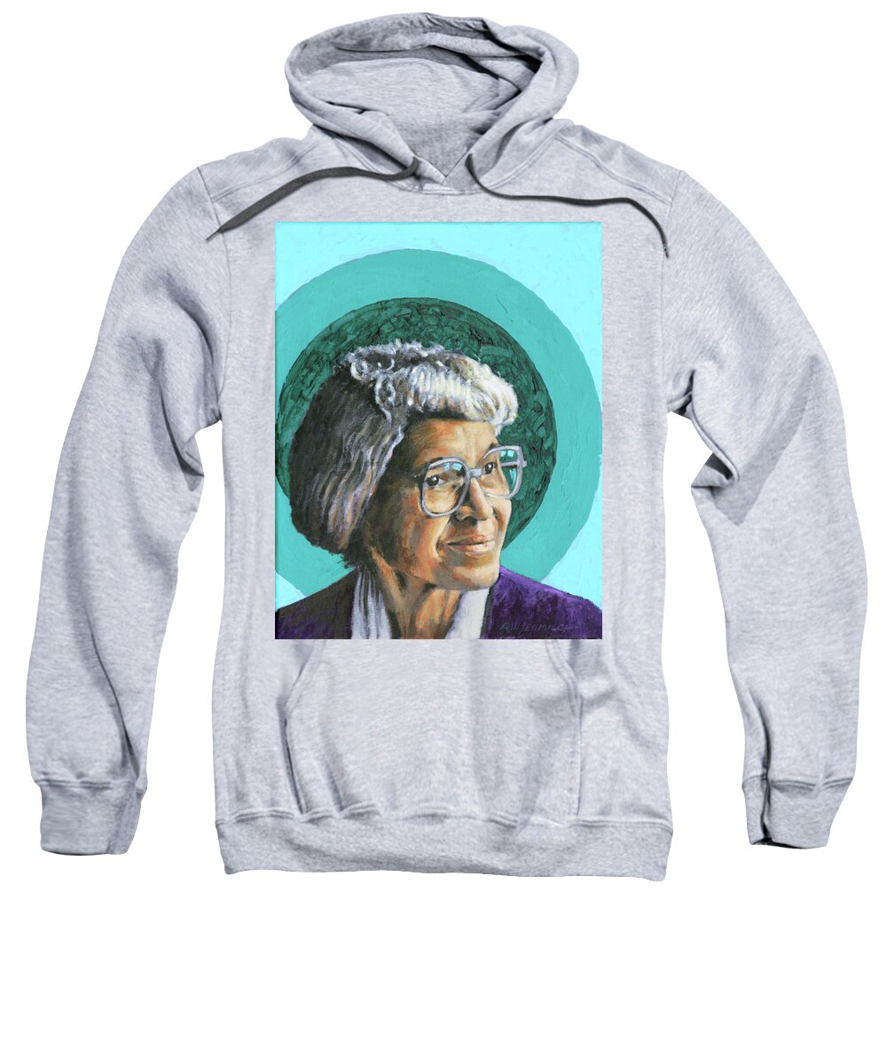 Rosa Parks Sweatshirt featuring the painting Rosa Parks by John Lautermilch