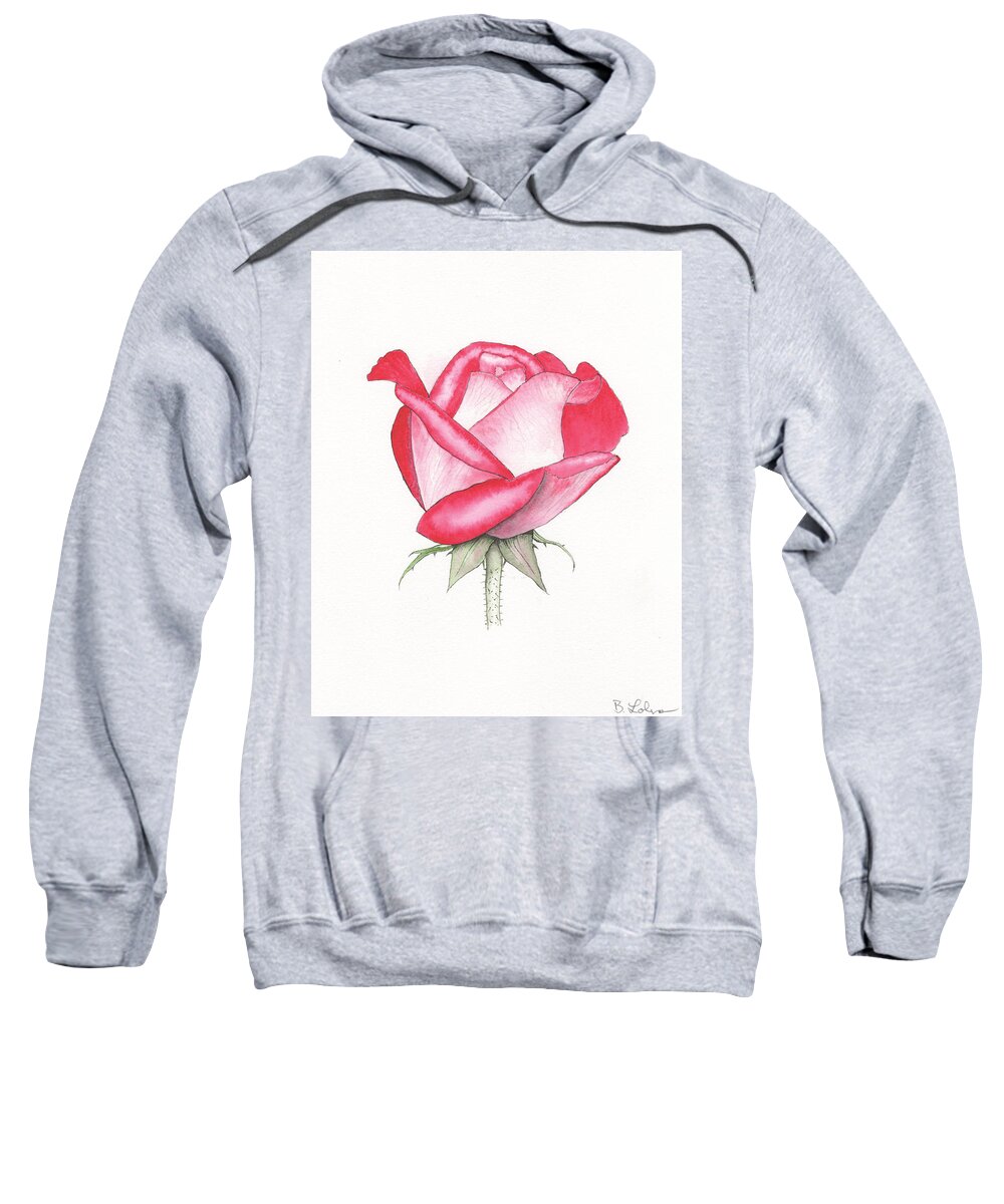 Rose Sweatshirt featuring the painting Rose Blushing by Bob Labno