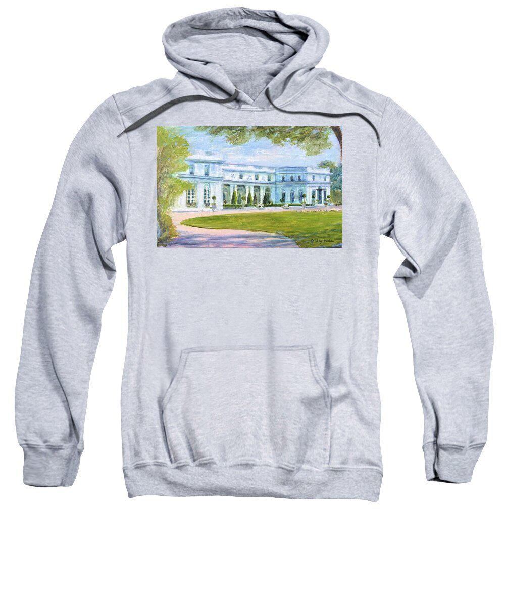 Rosecliff Sweatshirt featuring the painting Roseciff Newport RI by Patty Kay Hall