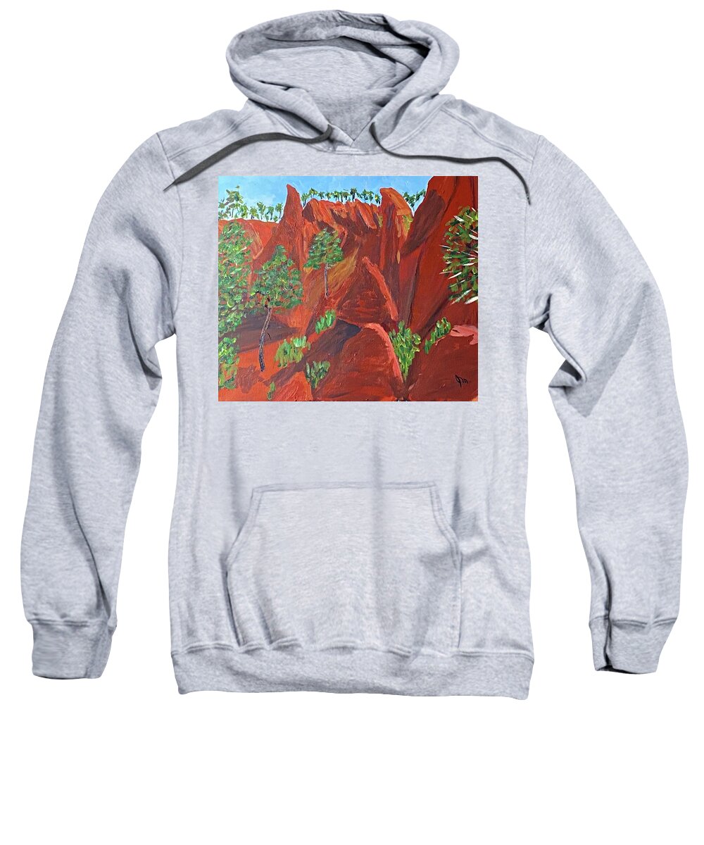  Sweatshirt featuring the painting Roussillon Hills by John Macarthur