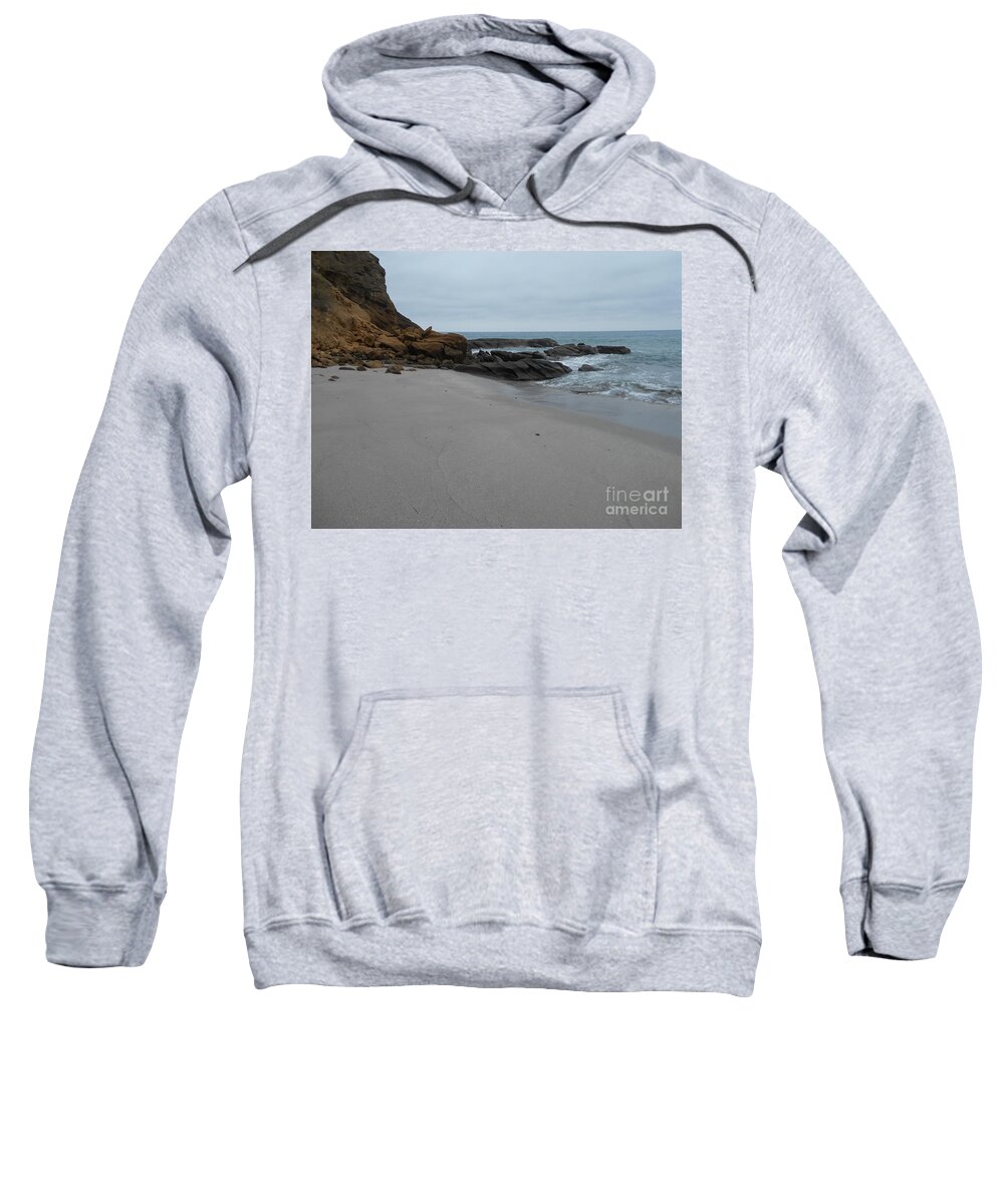 Rocks Sweatshirt featuring the photograph Rocky Shore by Nancy Graham