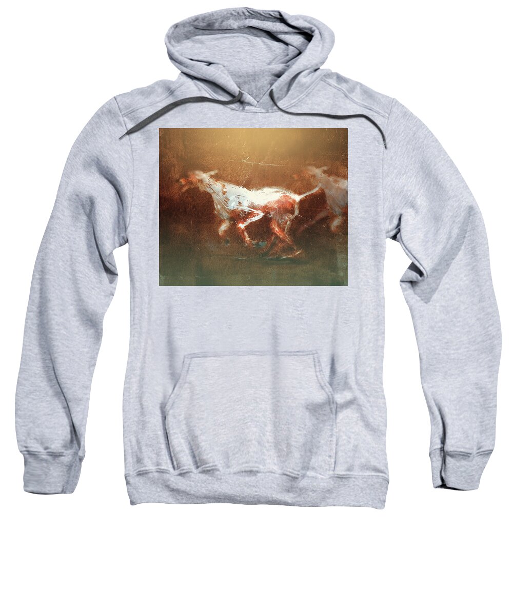 Dogs Sweatshirt featuring the digital art Running Dogs by Cap Pannell