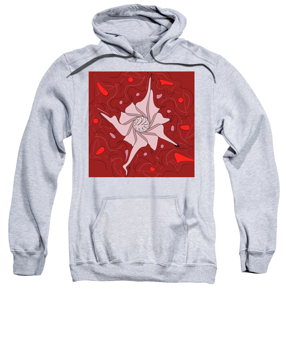 Abstract Drawing Sweatshirt featuring the digital art Running In Every Direction 2 062222 by Mary Bedy
