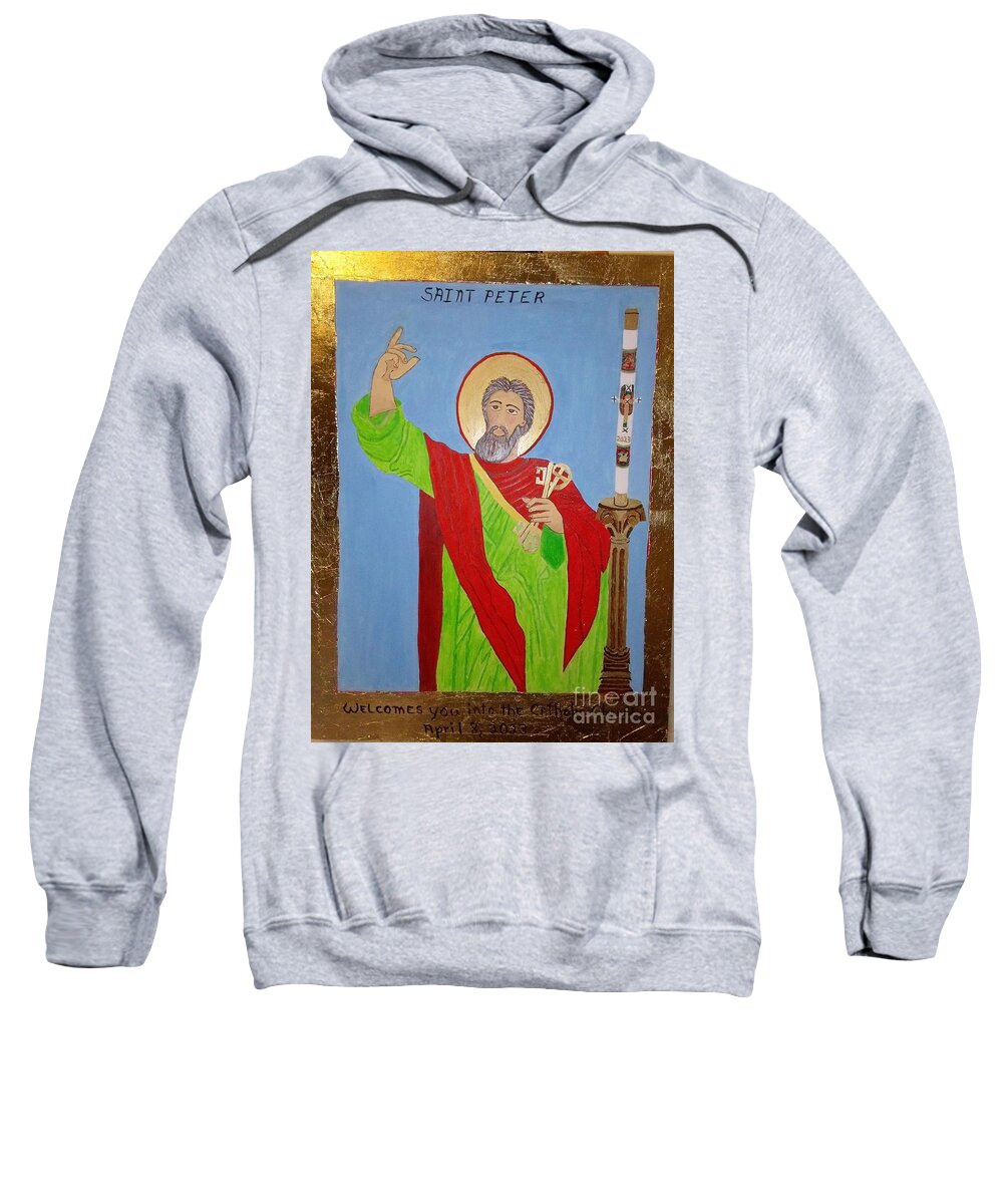 Saint Sweatshirt featuring the painting Saint Peter by Sherrie Winstead