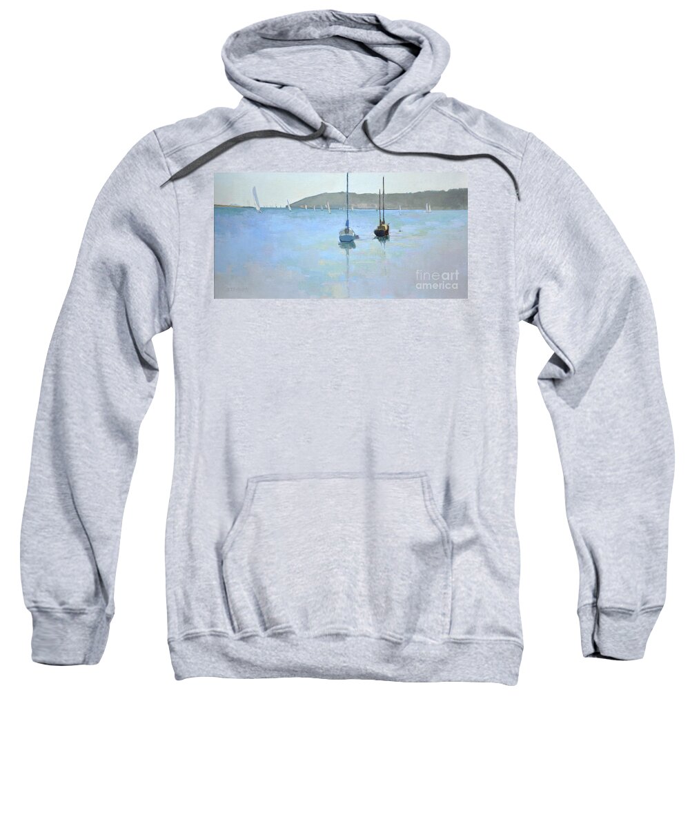 Sailing Sweatshirt featuring the painting San Diego Bay by Paul Strahm