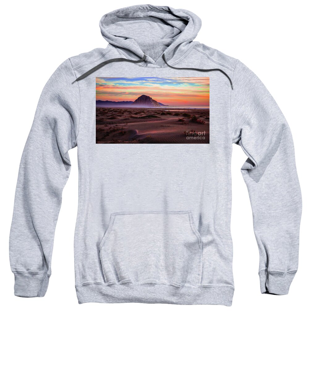 Sand Dunes At Sunset At Morro Bay California Photography Photograph Sweatshirt featuring the photograph Sand Dunes At Sunset At Morro Bay Beach Shoreline by Jerry Cowart