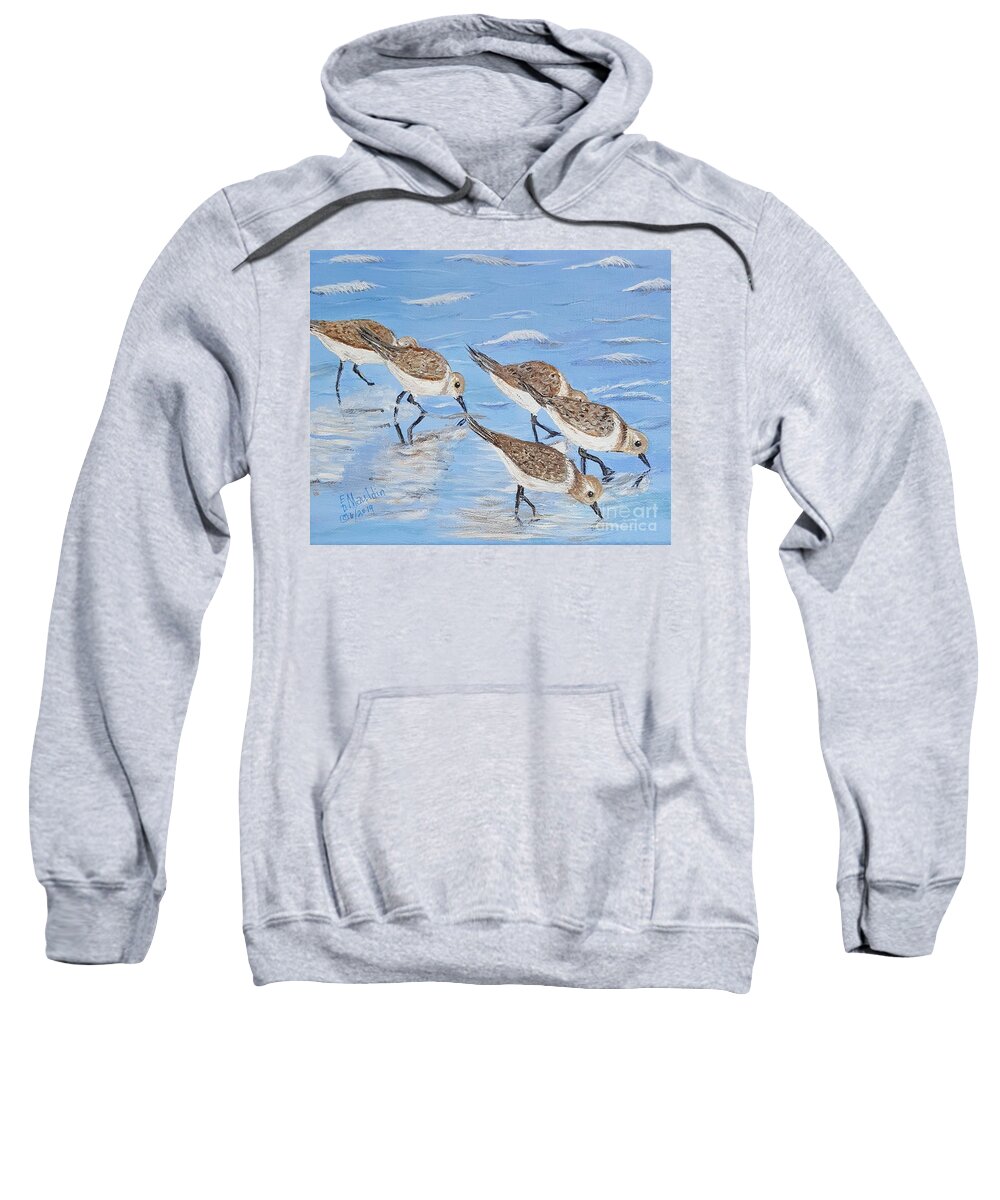 Sandpipers Sweatshirt featuring the painting Sandpipers by Elizabeth Mauldin