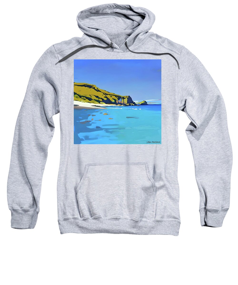 Scottish Sweatshirt featuring the digital art Scottish North Coast Cliffs by John Mckenzie