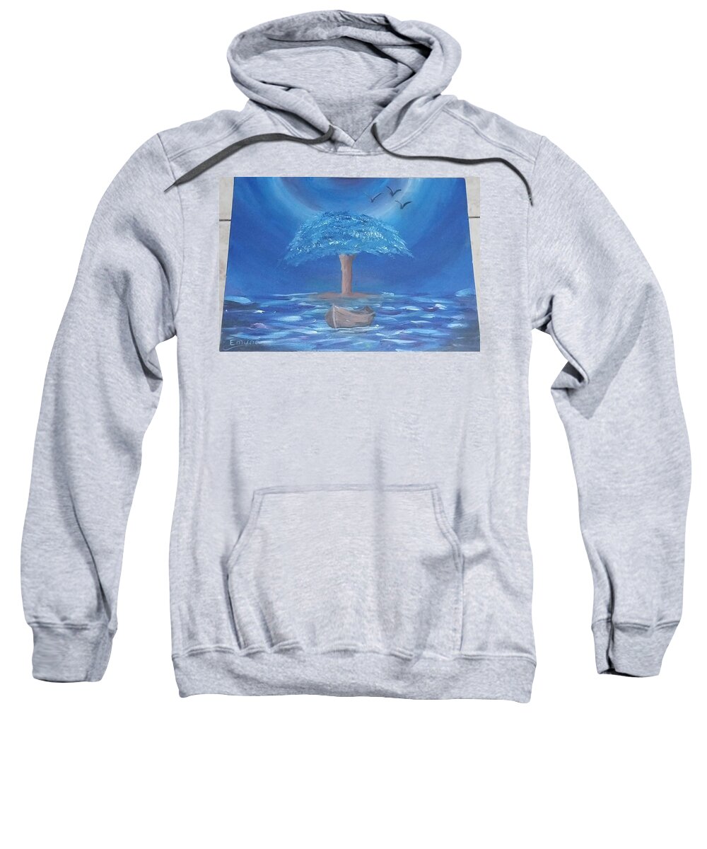 Sea .tree. Boat Sweatshirt featuring the drawing Sea Dreams by Dr Loifer Vladimir