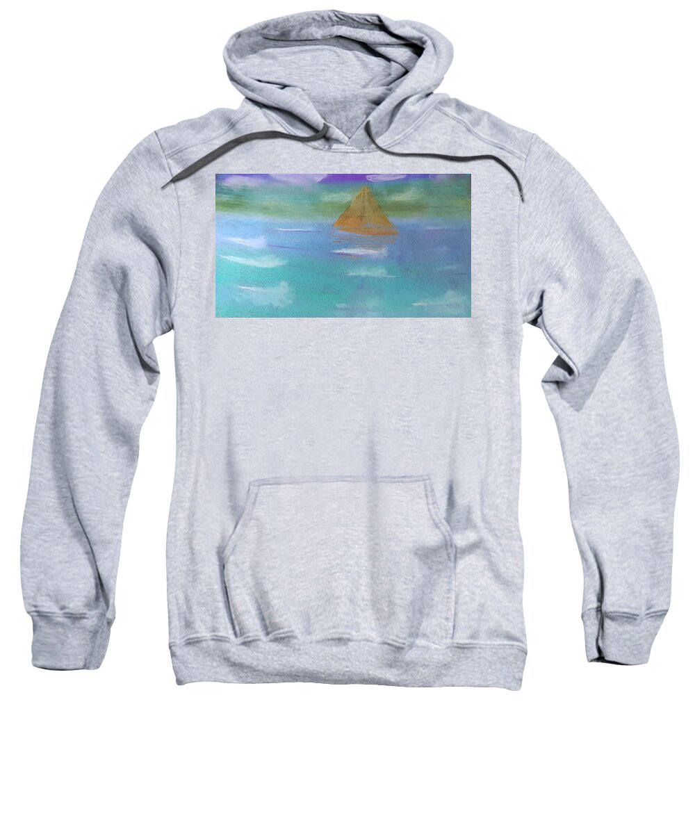 Draw Sweatshirt featuring the drawing Sea shore. pastel. by Dr Loifer Vladimir