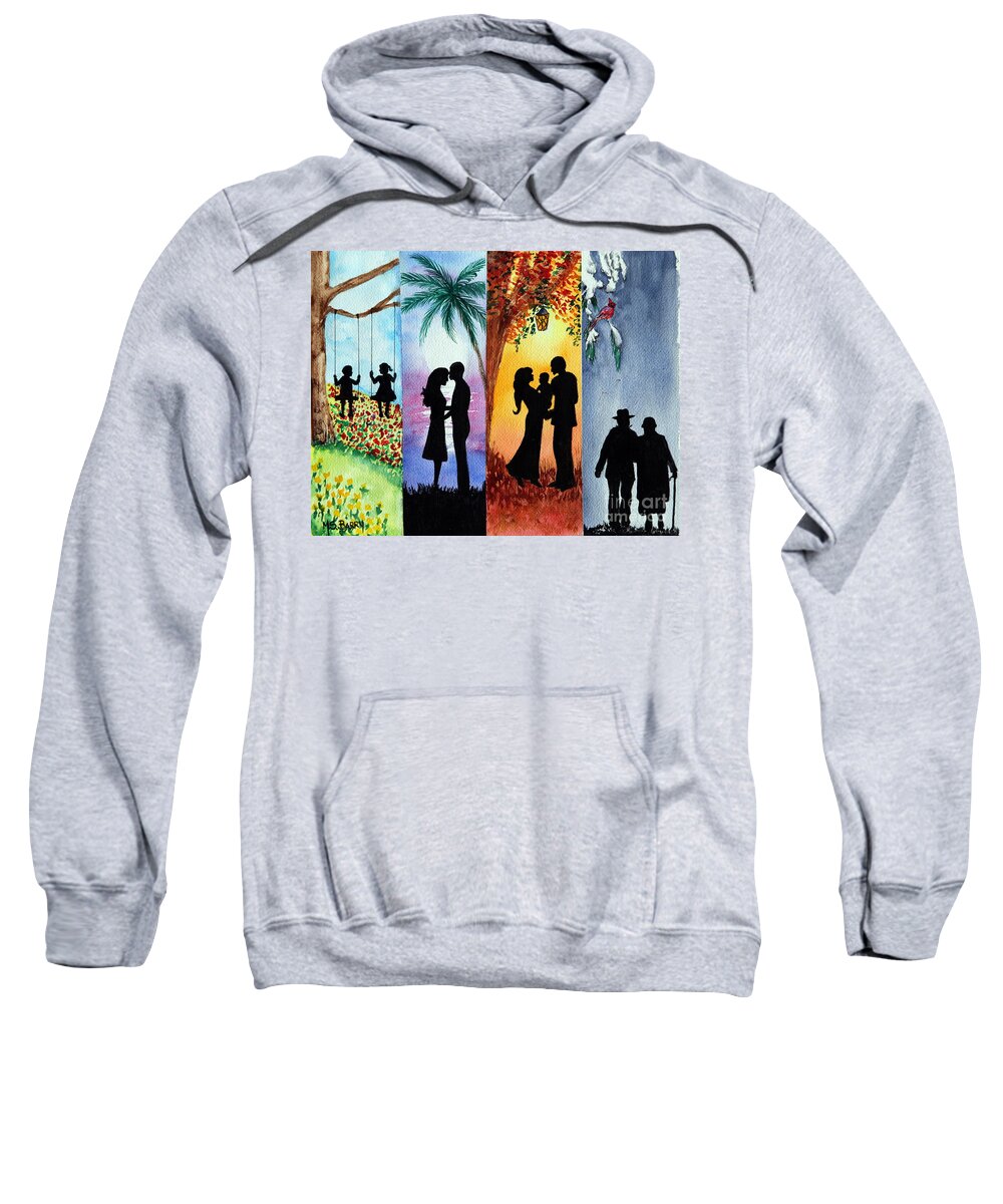 Life's Seasons Sweatshirt featuring the painting Seasons of Life by Maria Barry