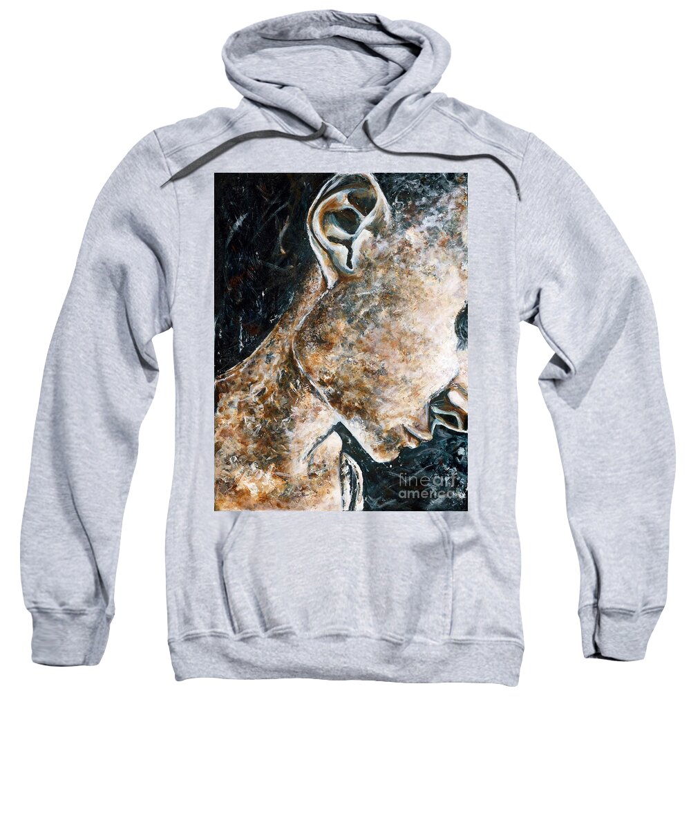 Profile Painting Sweatshirt featuring the painting Connection by Sarah Arace