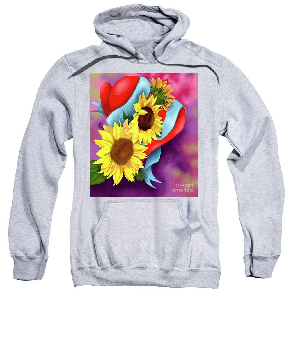 Digital Painting Sweatshirt featuring the digital art Shining Love by Yenni Harrison
