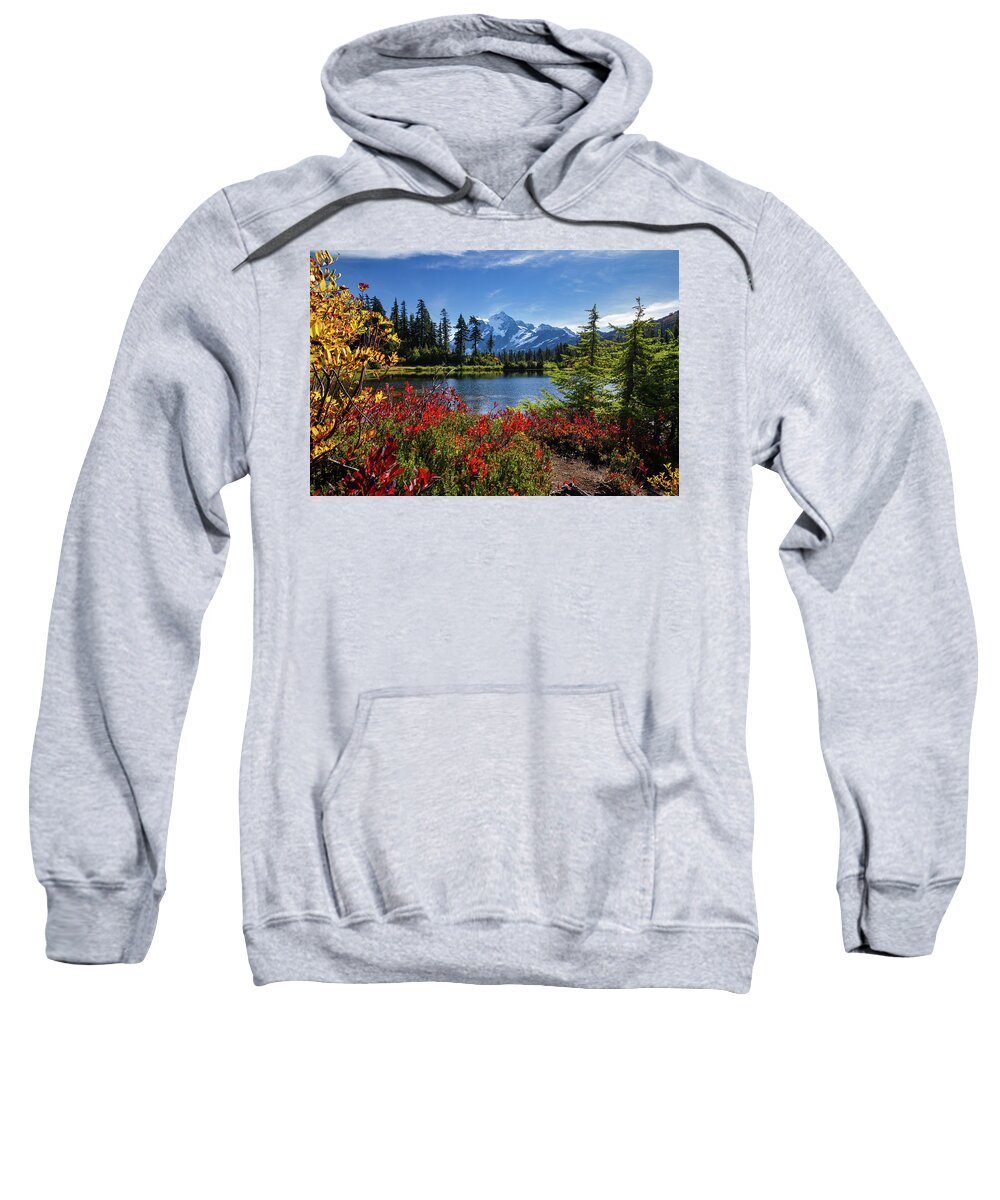 Mt. Shuksan Sweatshirt featuring the photograph Shuksan Fall Colors by Gary Skiff