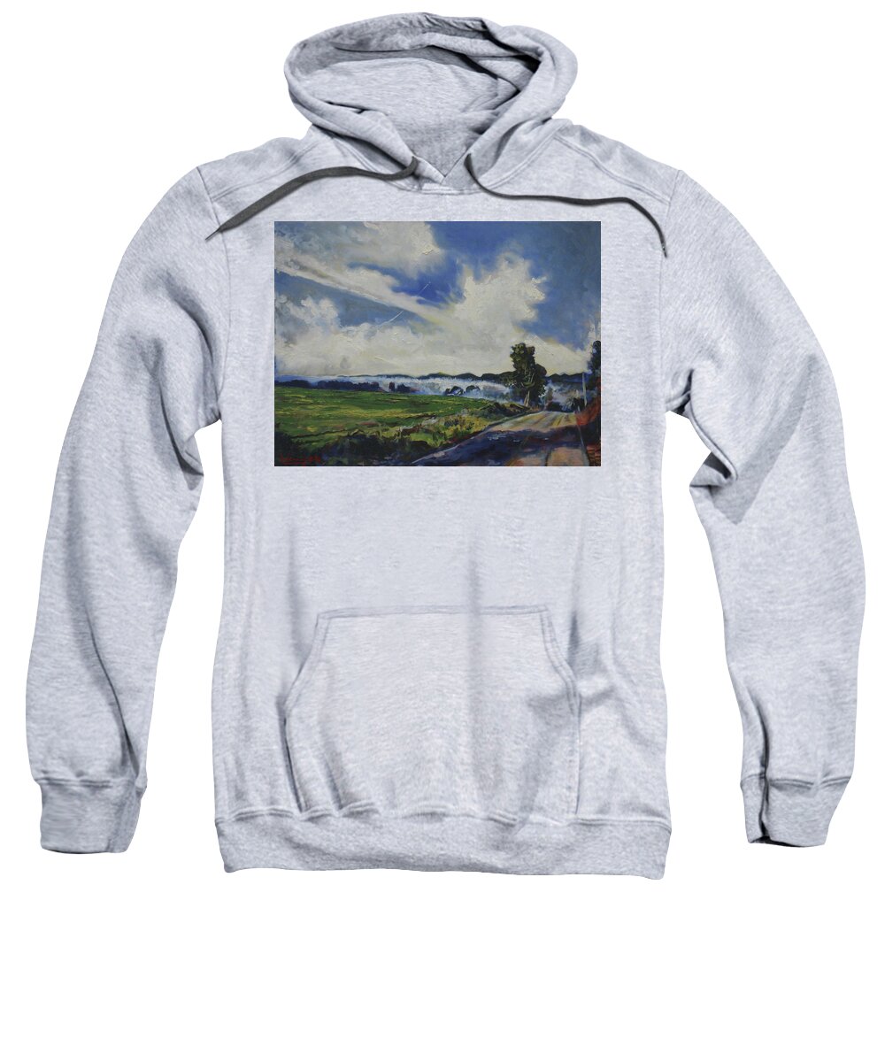 Landscape Sweatshirt featuring the painting Sky Paths 5 by Douglas Jerving