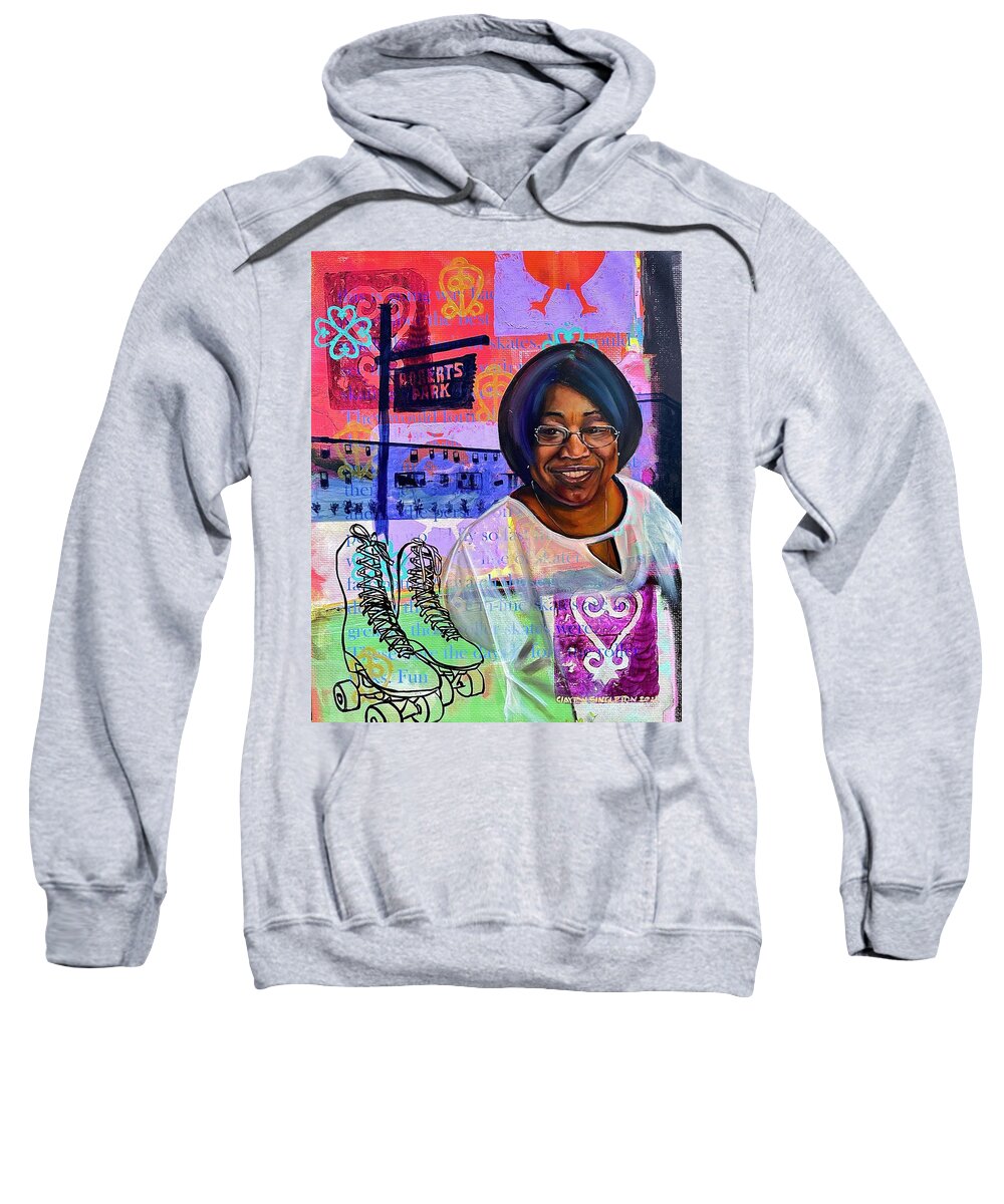  Sweatshirt featuring the painting Sling em to the front by Clayton Singleton