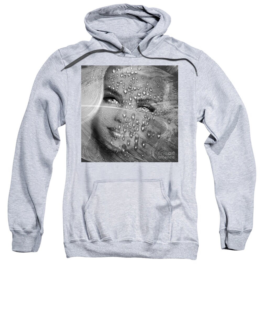  Woman Sweatshirt featuring the painting Smile Behind Tears by Angie Braun