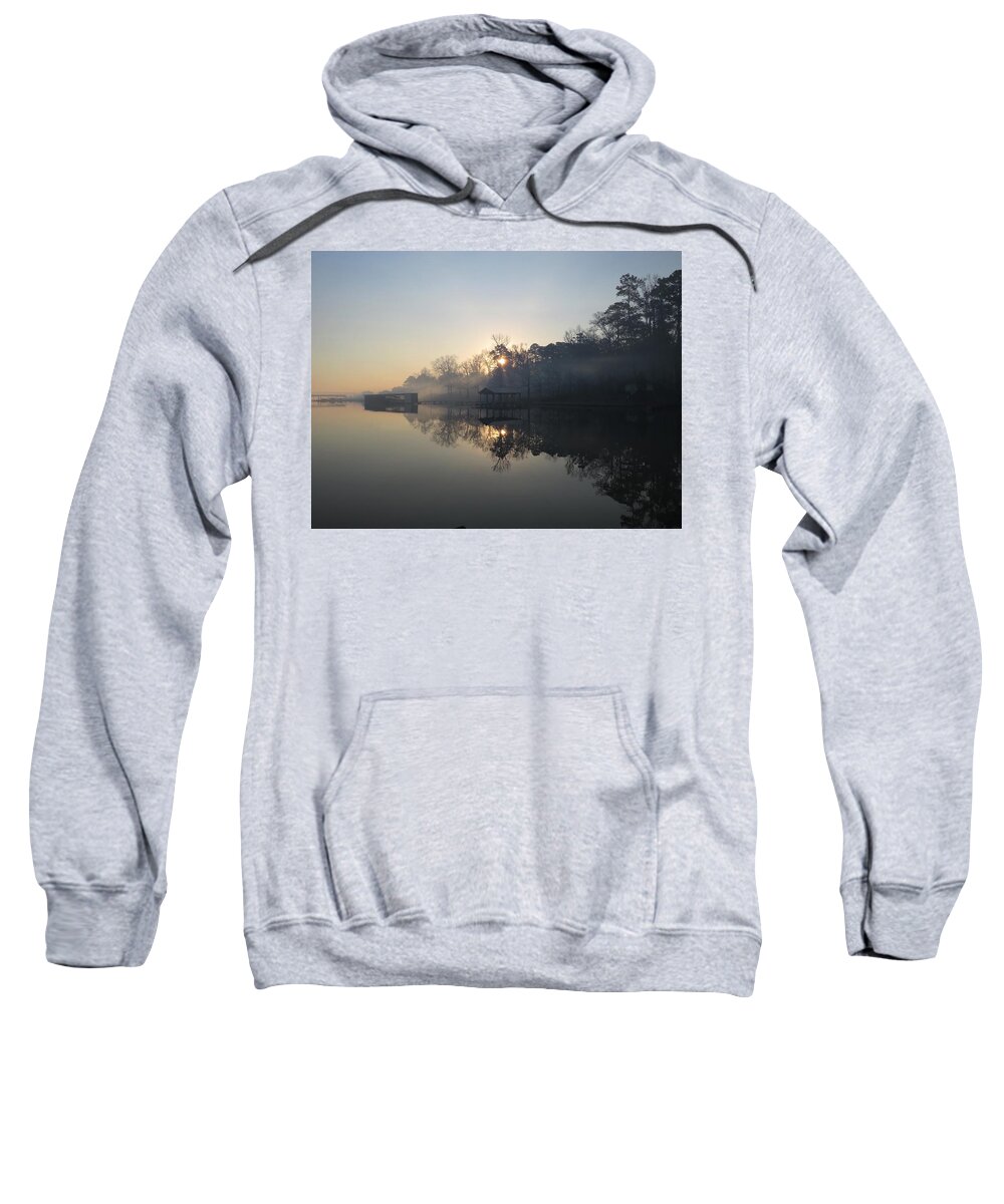 Lake Sweatshirt featuring the photograph Smoky Lake Sunrise by Ed Williams