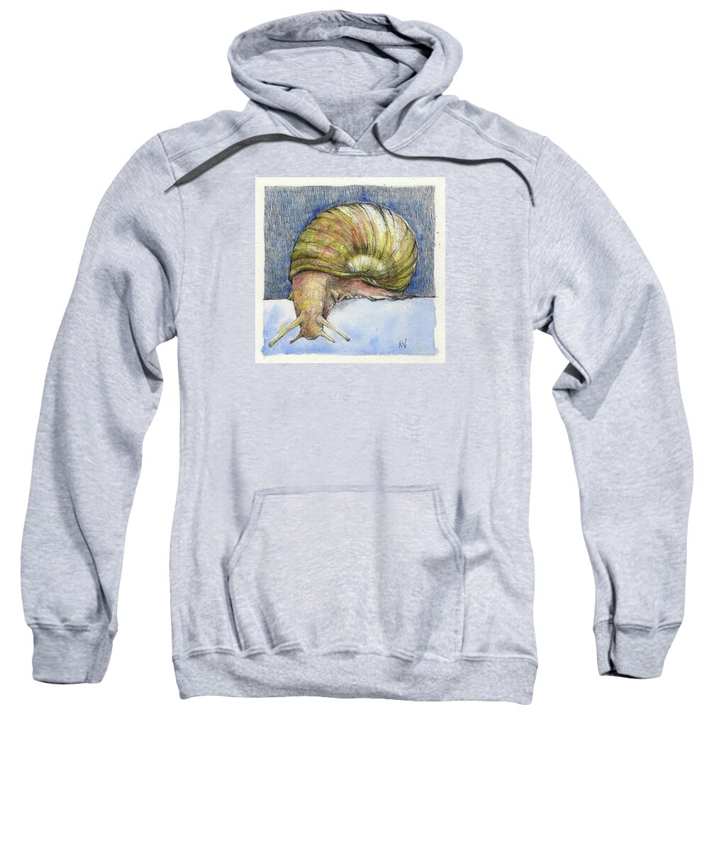 Snail Sweatshirt featuring the mixed media Snail Search by AnneMarie Welsh