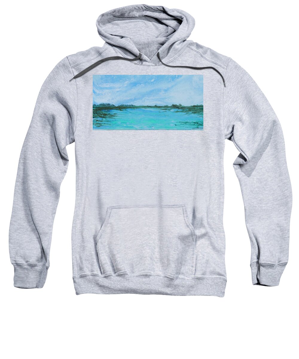 Seascape Sweatshirt featuring the painting Snipe Keys by Steve Shaw
