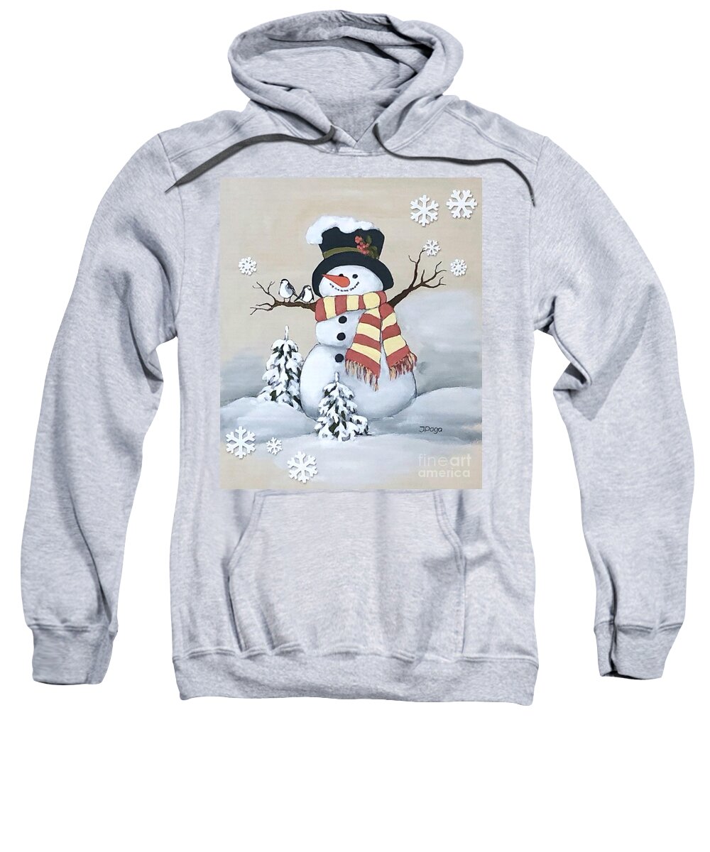 Snowman Sweatshirt featuring the photograph Snowflake snowman by Inese Poga