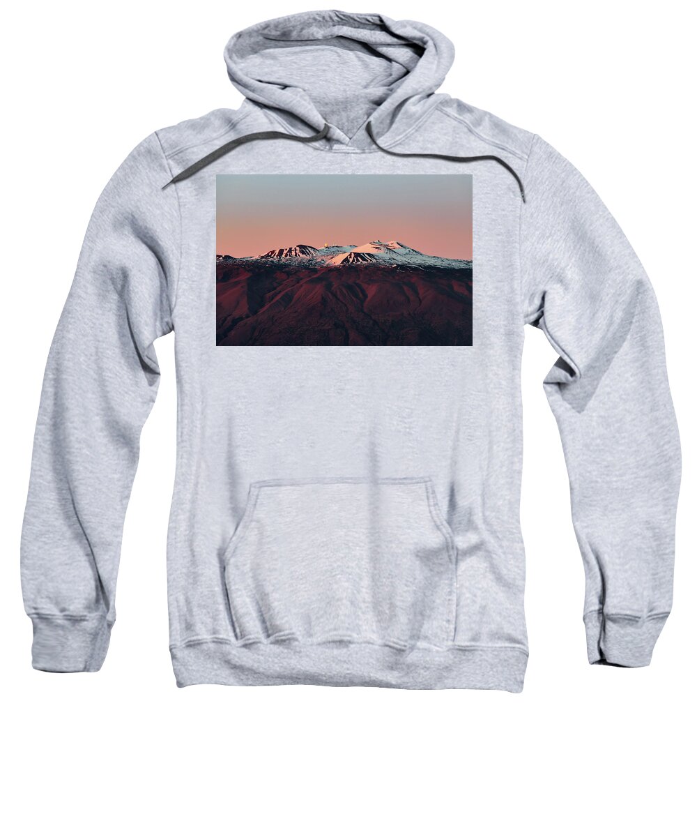 Mauna Kea Sweatshirt featuring the photograph Snowy Mauna Kea Sunset by Jason Chu