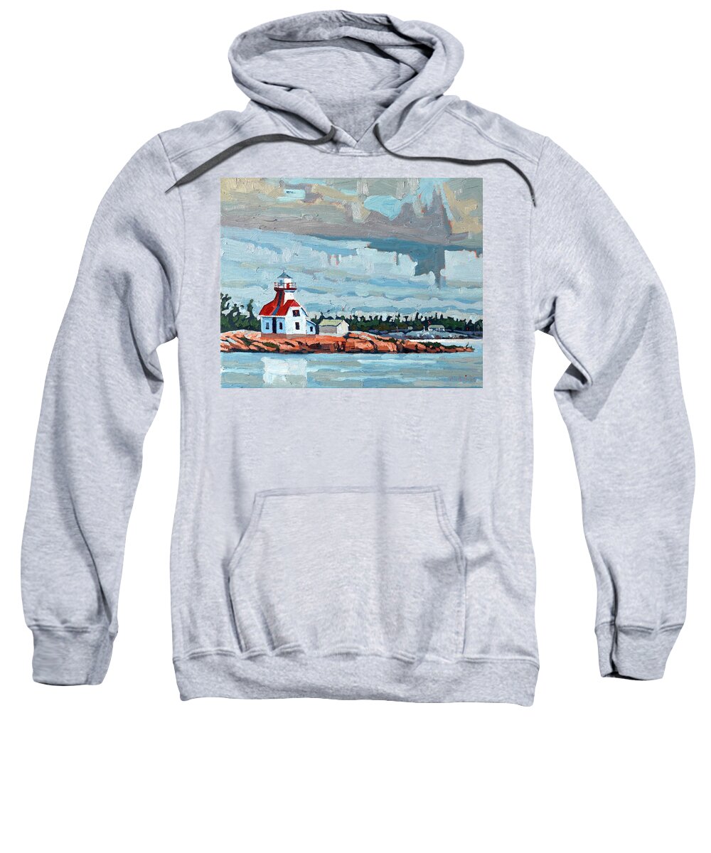 2311 Sweatshirt featuring the painting Snug Harbour Range Rear Lighthouse by Phil Chadwick