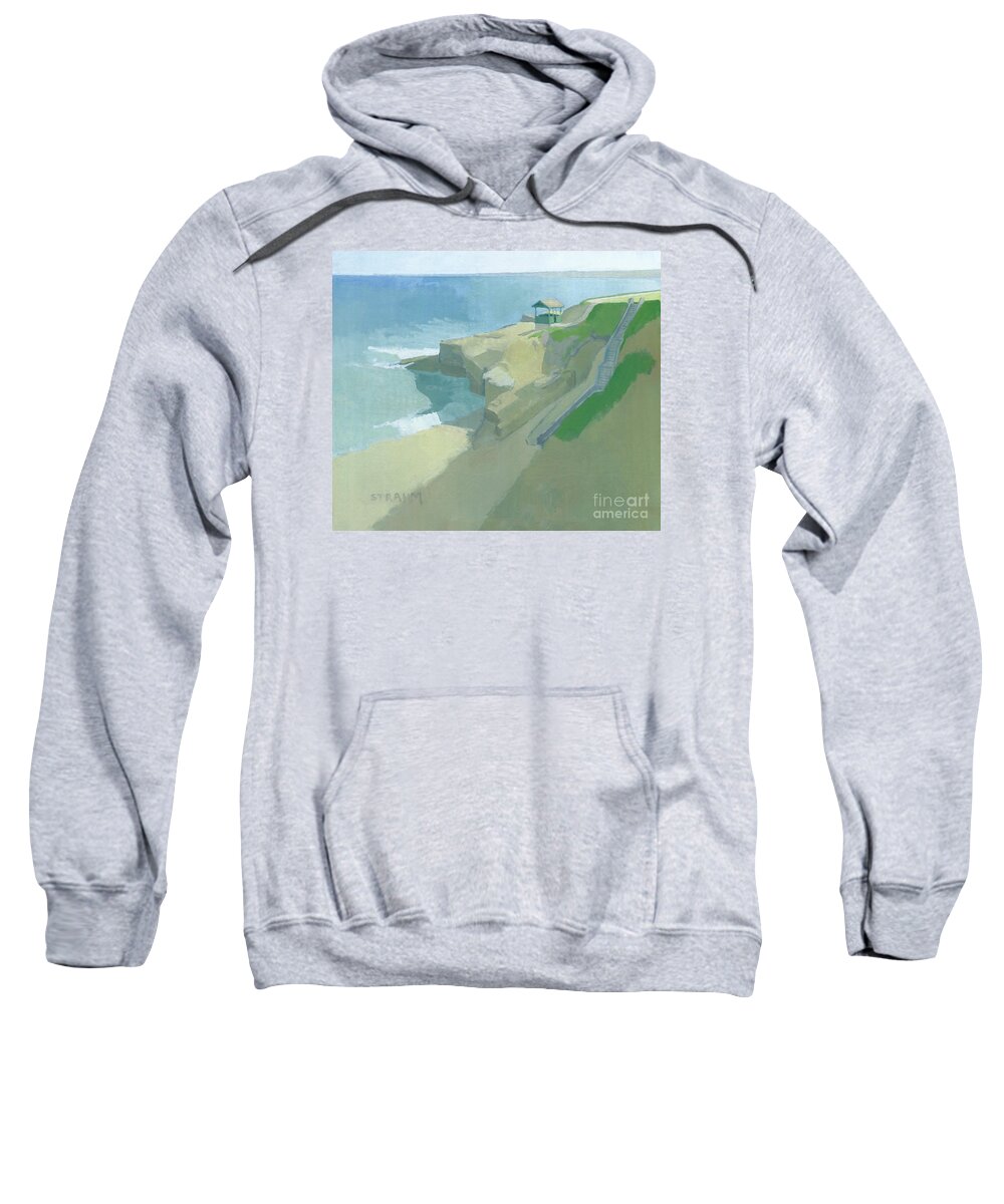 South Boomer Point Sweatshirt featuring the painting South Boomer Point La Jolla San DIego California by Paul Strahm