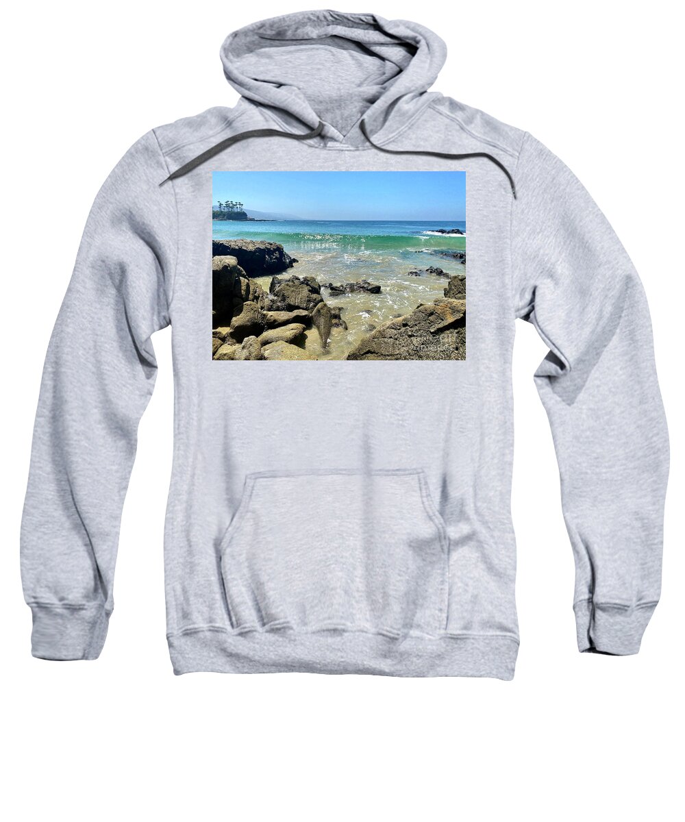 Water Sweatshirt featuring the photograph Sparkling Wave Washes Ashore by Katherine Erickson
