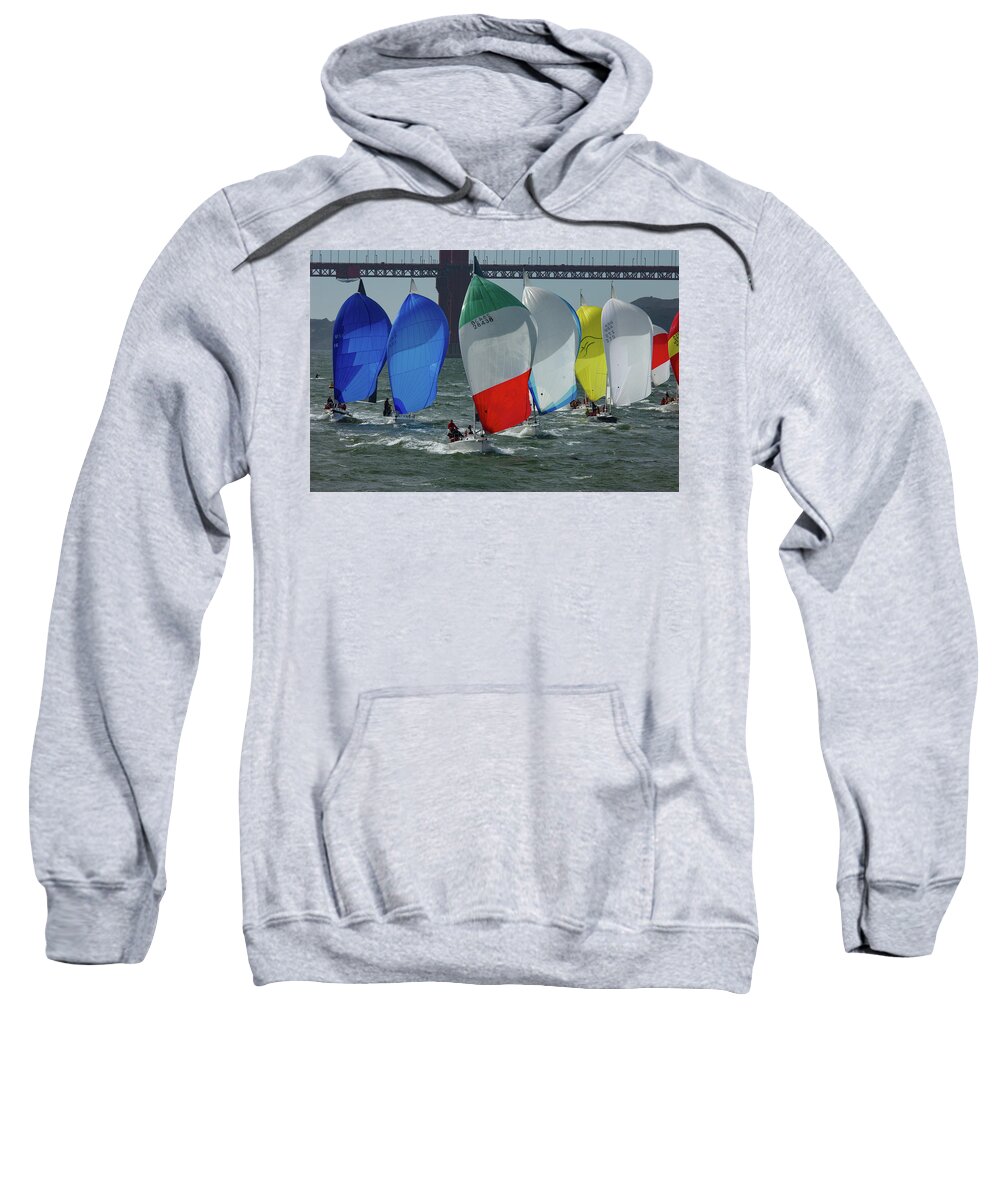 Spinnakers Sweatshirt featuring the photograph Spinnakers Under the Golden Gate by Bonnie Colgan