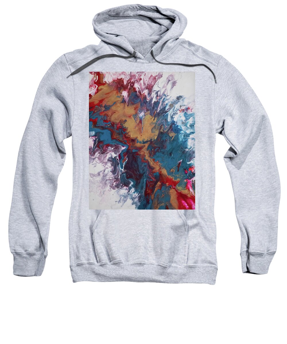 Gold Sweatshirt featuring the mixed media Splash of Gold by Aimee Bruno