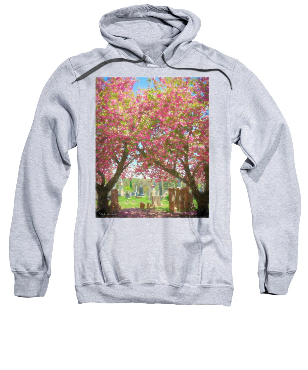 Painterly Sweatshirt featuring the photograph Spring at Congressional Cemetery by Kathi Isserman