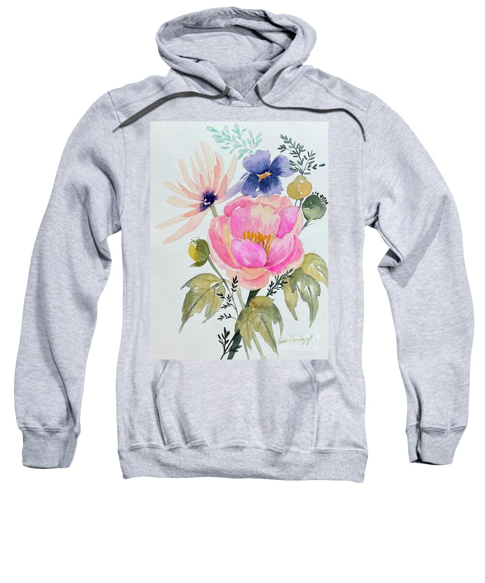 Flowers Sweatshirt featuring the painting Spring Bouquet by Hilda Vandergriff