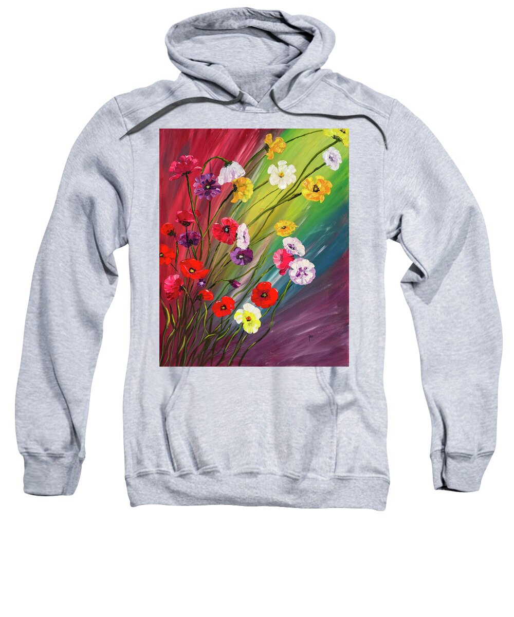 Flowers Sweatshirt featuring the painting Spring Flowers by Mark Ross