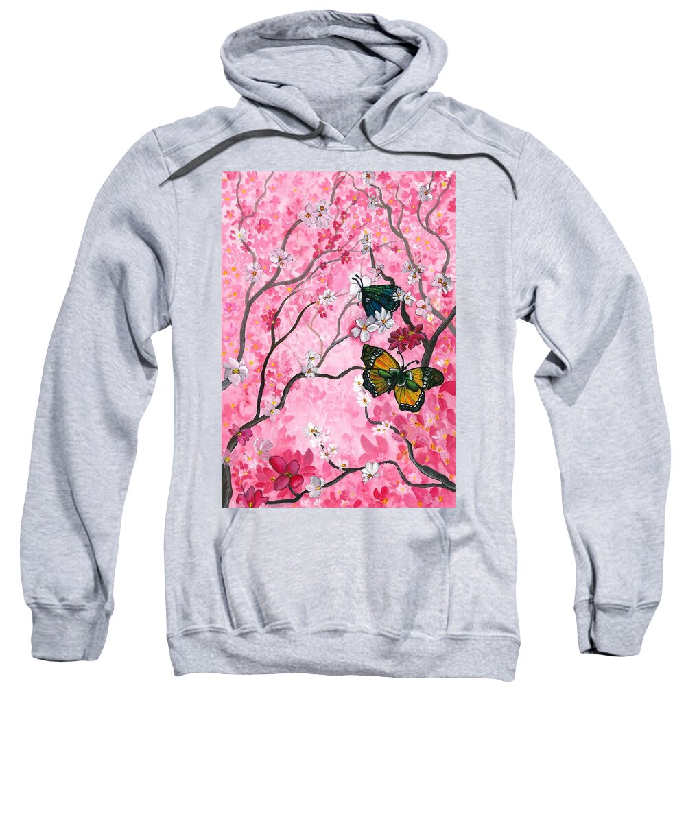 Spring Sweatshirt featuring the painting Springtime delight by Tara Krishna