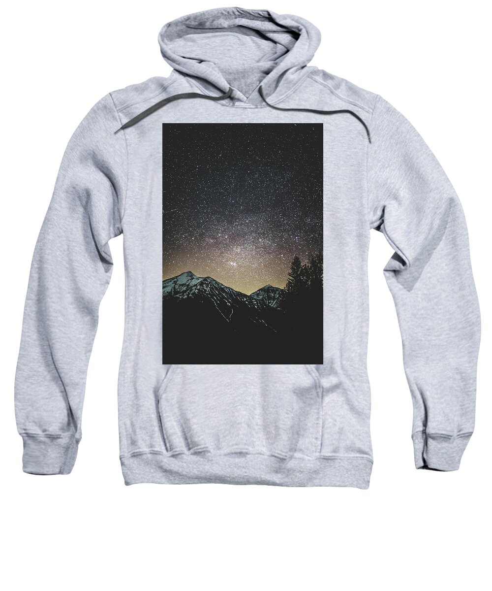 Stars Sweatshirt featuring the photograph Stars Over Glacier National Park by William Boggs