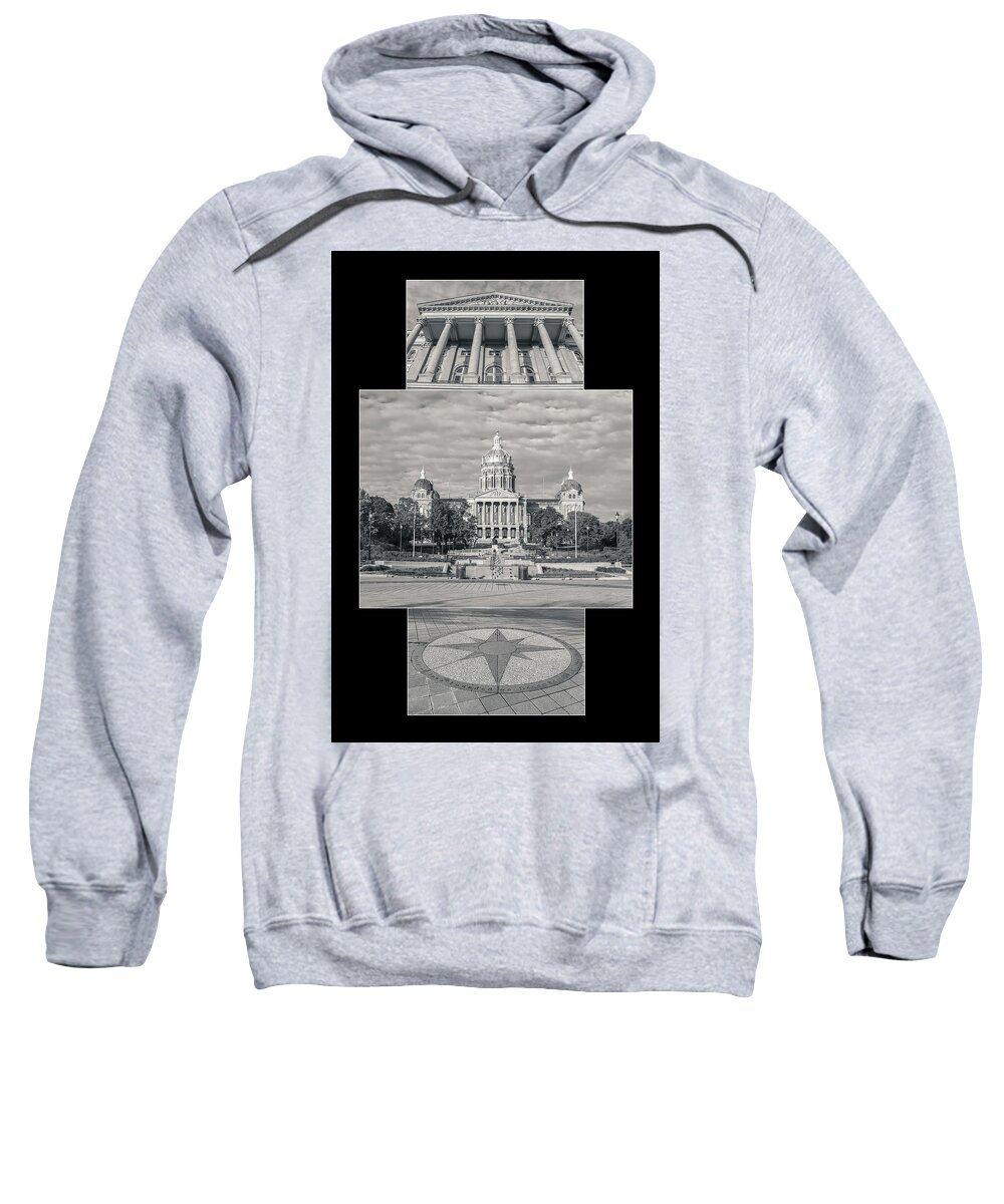 State Sweatshirt featuring the photograph State Capitol Des Moines Iowa by Darrell Foster