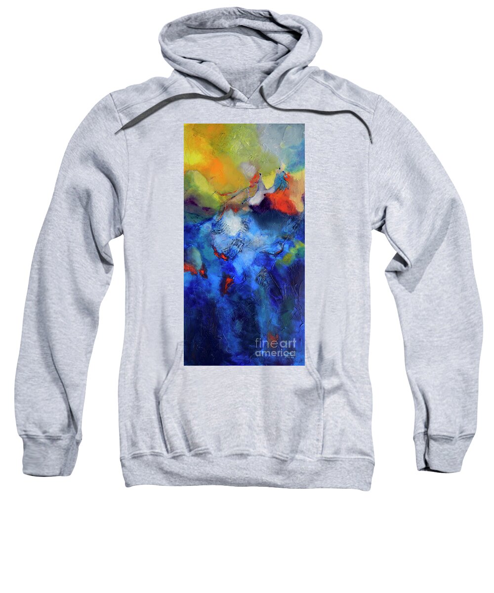 Stone Sweatshirt featuring the painting Strata 2 by Sally Trace