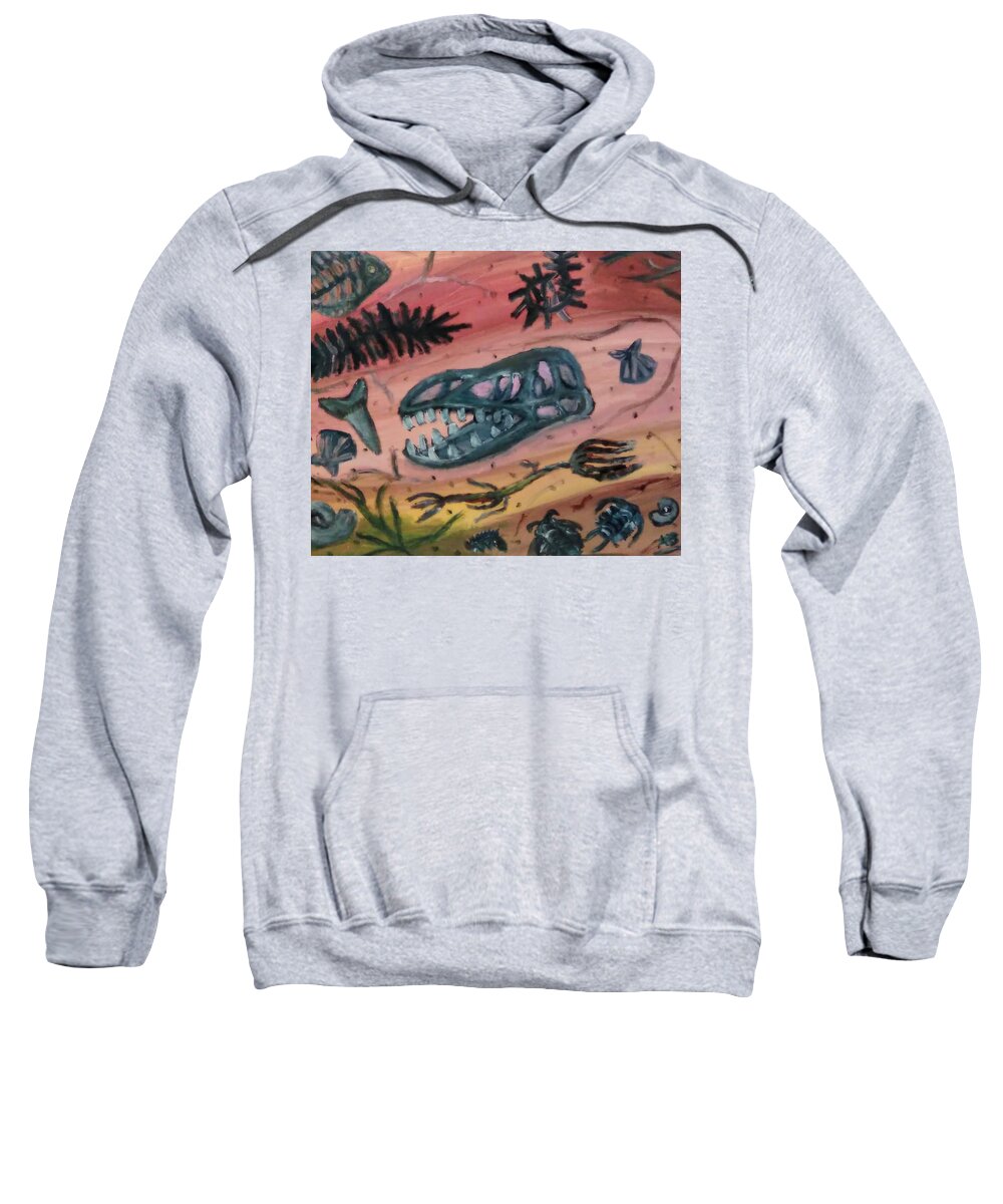Geology Sweatshirt featuring the painting Stratigraphy by Andrew Blitman